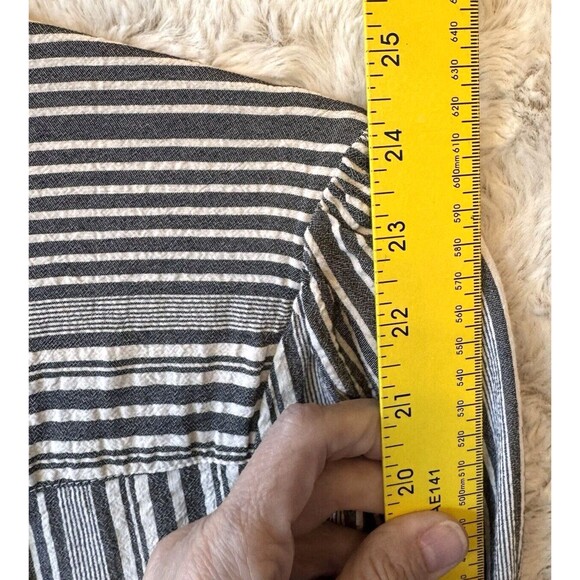 Lucky Brand Dress M Long Sleeve Riley V-Neck Tie Waist Striped - Picture 13 of 14